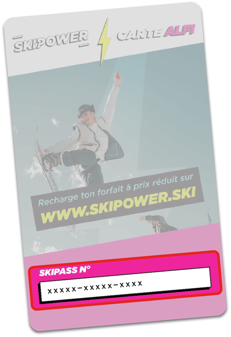 Forfait de ski avec un numéro ALFI