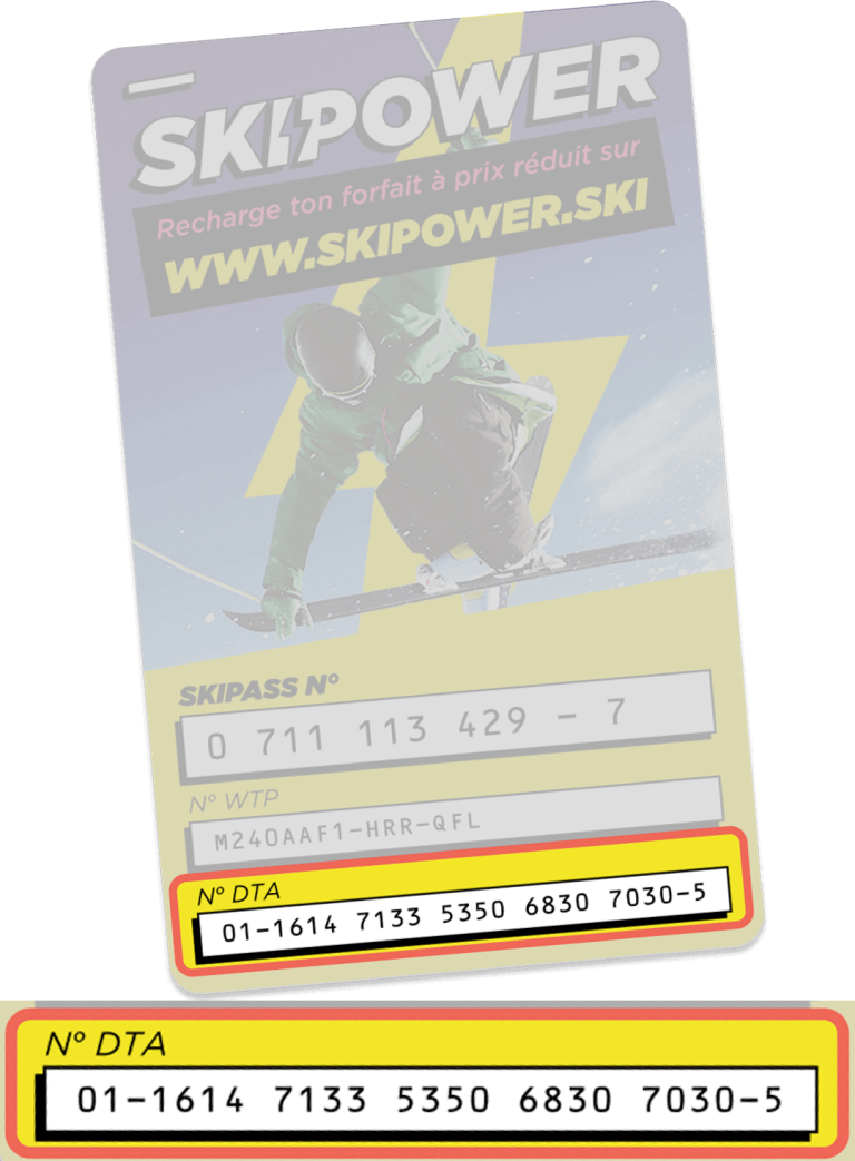 Numéro skipass DTA